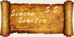 Simeon Simetić vizit kartica